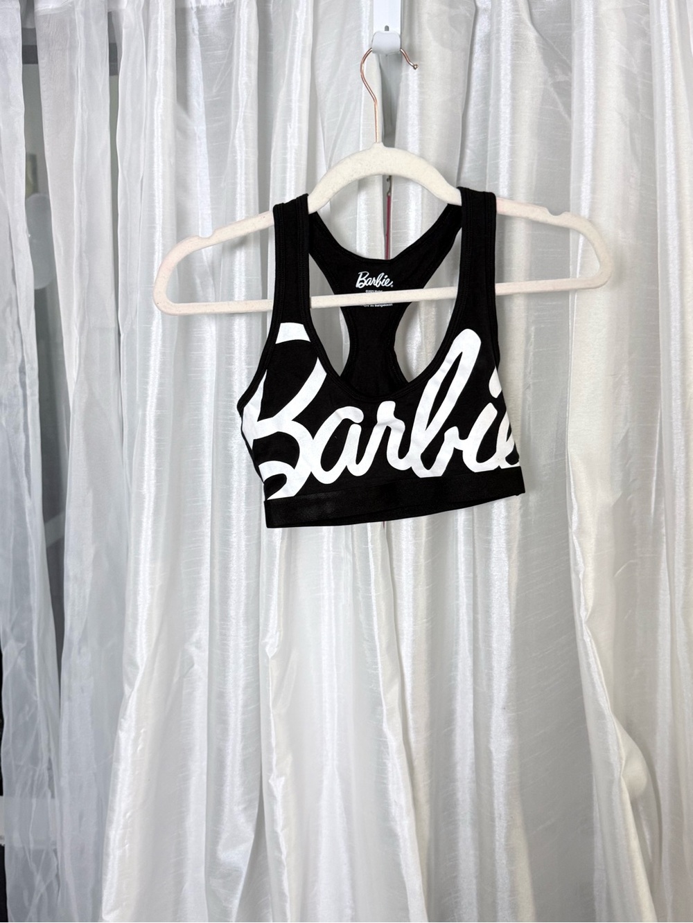 Barbie Black & White Logo Sports Bra